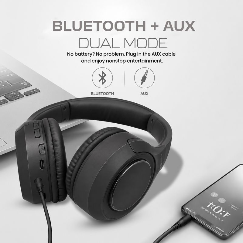 GameSir BeatXtra Pro Wireless Bluetooth Headphones, 40H Playtime, Deep Bass & Mic Bluetooth Headset (Black, On the Ear) - Image 4