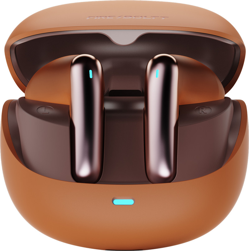 Fire-Boltt Aero Fit TWS Earbuds, Custom EQ Profiles, 50H Battery, Quad Mic ENC, BT 5.4 Bluetooth Headset (Orange, True Wireless)