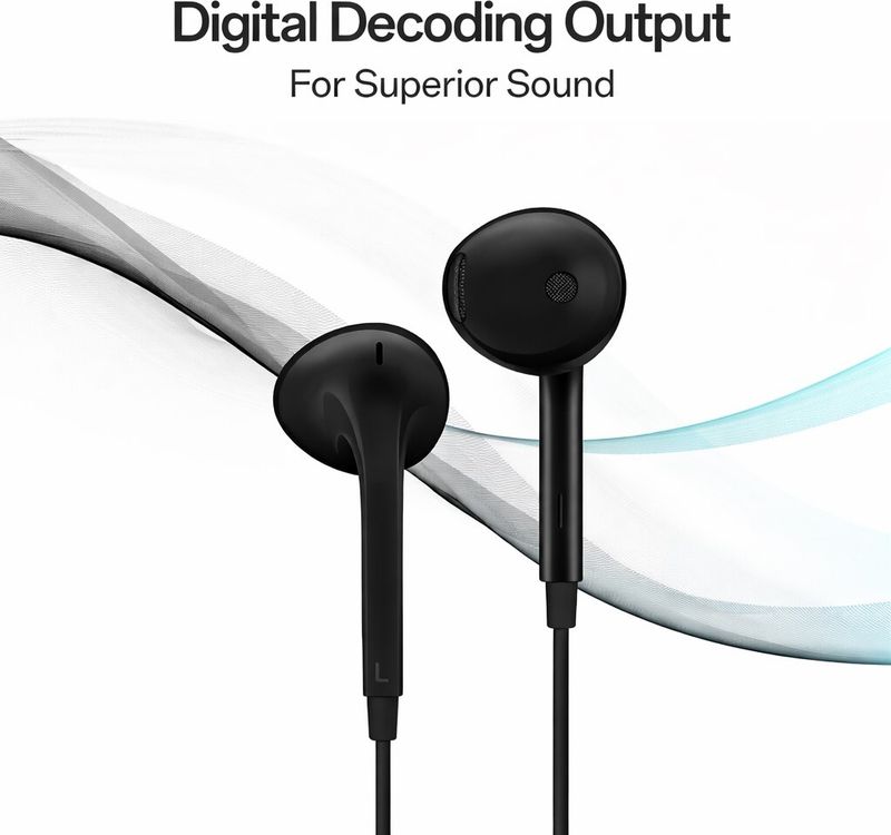 OPPO Type-C Half-in-Ear Wired Earbuds(MH136), 14.2mm Dynamic Coil Wired Headset (Black, In the Ear) - Image 3