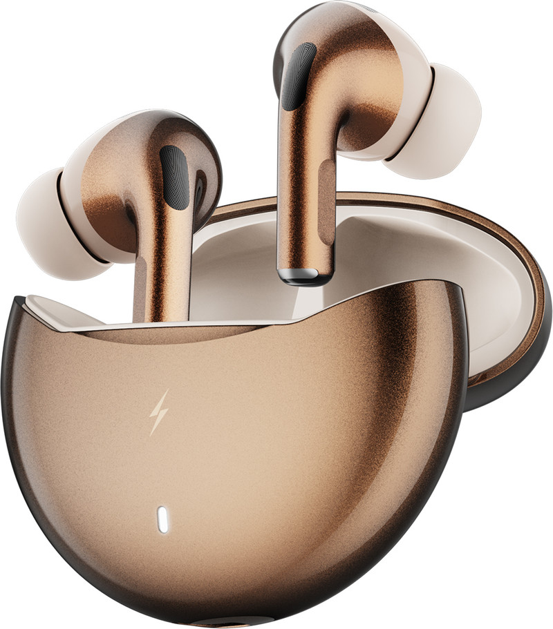 Fire-Boltt Aero Ultra TWS Earbuds, Custom EQ Profiles, 50H Battery, Quad Mic ENC, BT 5.4 Bluetooth Headset (Gold Metal, True Wireless)