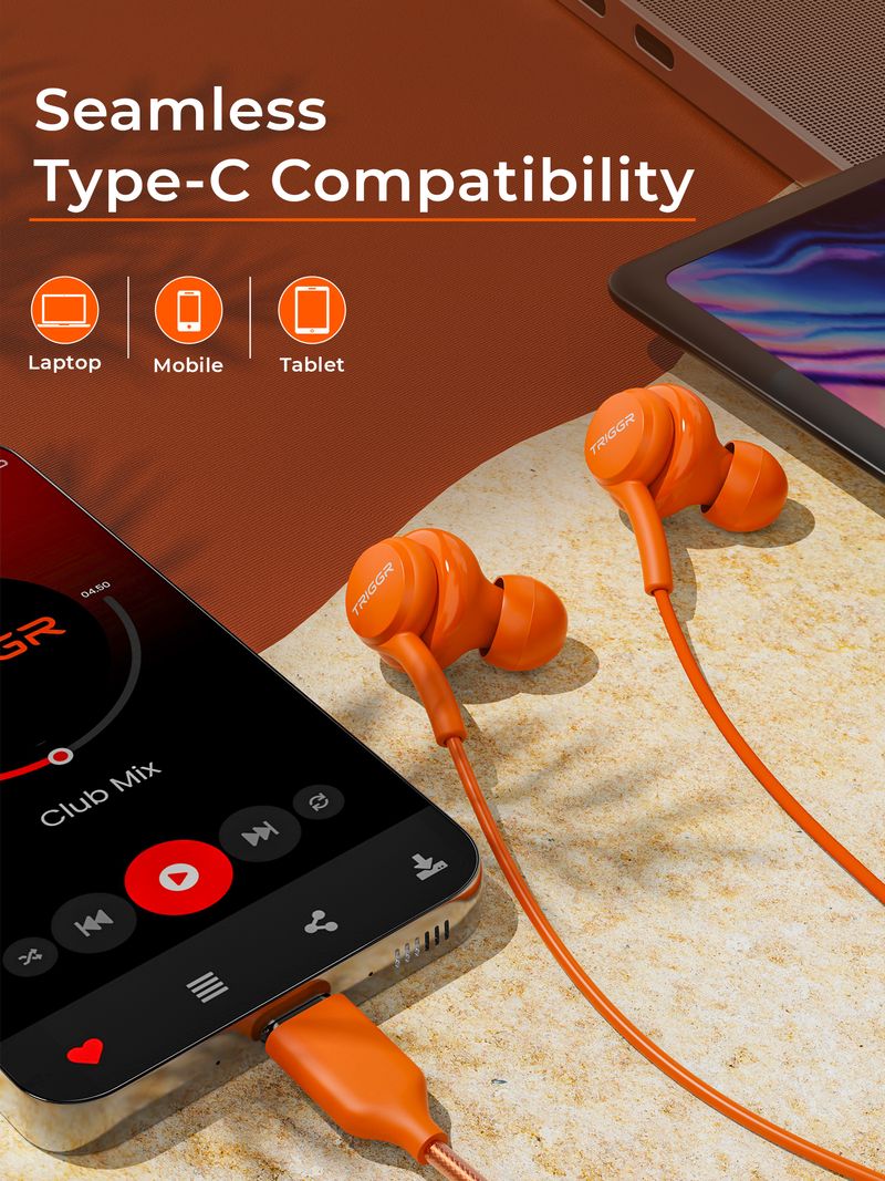 TRIGGR Type-C Wired Earphones 13mm Driver - Image 6