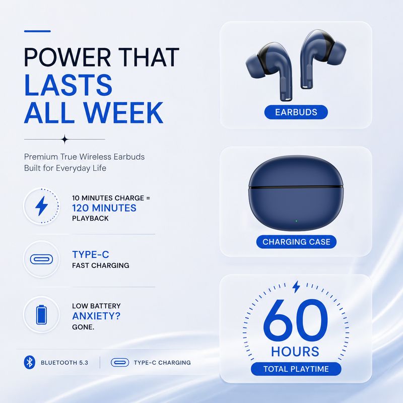 bAot EarBuds with 60Hrs Playtime & Fast Charging - Image 6