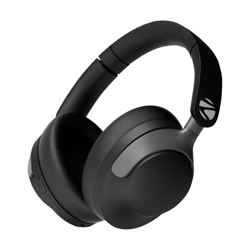 ZEBRONICS SILENCIO 111 (Duke 3), Hybrid ANC 50dB, 55H*Backup,40mm Titanium Drivers,BT v5.4 Bluetooth Headset Black, On the Ear