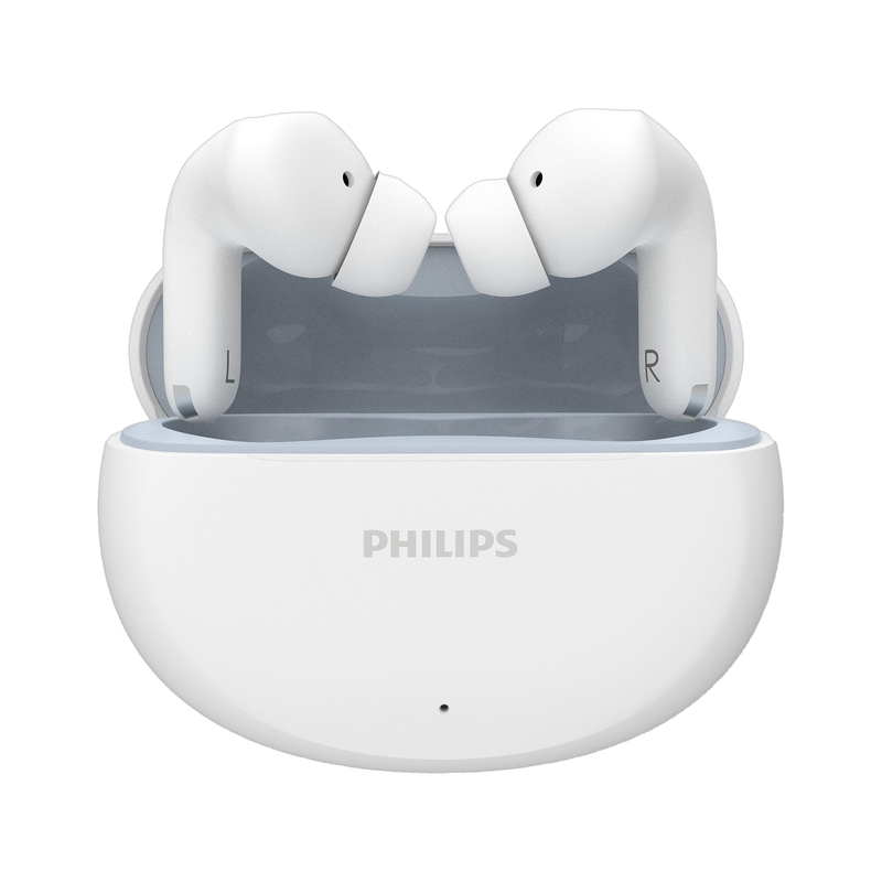 PHILIPS TAT1269WT In-Ear Earbuds, 13mm Drivers, 40H, IPX5, BT 5.4, Touch/Voice Controls Bluetooth Headset (Bright white, True Wireless)