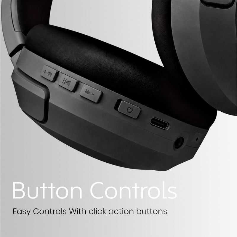 GameSir BeatXtra Pro Wireless Bluetooth Headphones, 40H Playtime, Deep Bass & Mic Bluetooth Headset (Black, On the Ear) - Image 5