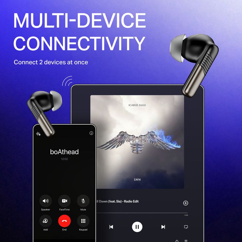 boAt Airdopes Prime 412, AI-ENx Tech, 50 Hour Battery, ASAP Charge,BEAST Mode,BT v5.4 Bluetooth Headset (Midnight Black, True Wireless) - Image 6