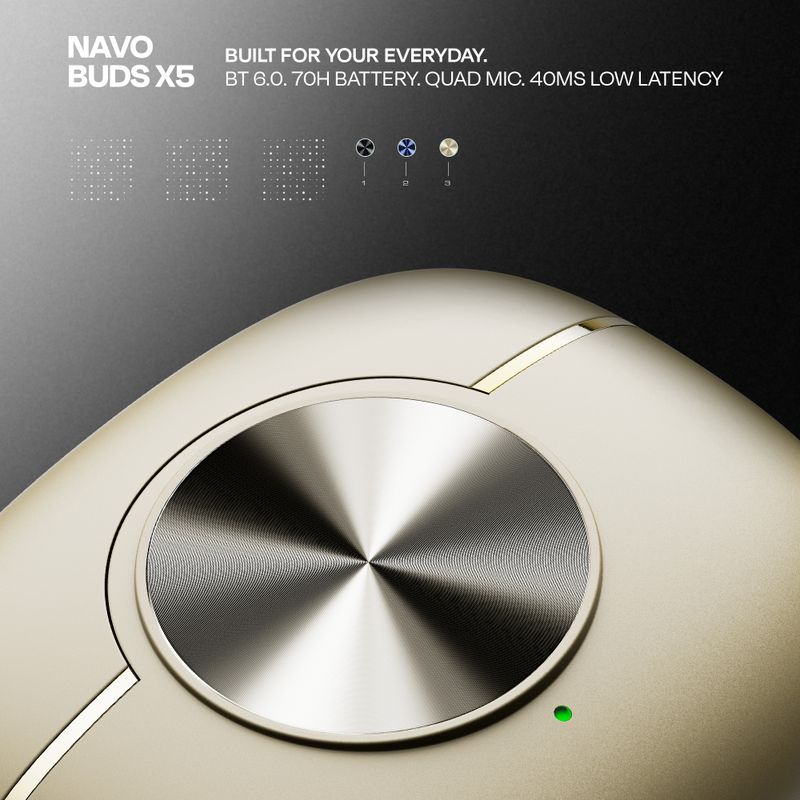 Number Navo Buds X5 TWS Earbuds, Beige - Image 3
