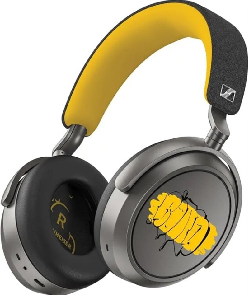 Sennheiser MOMENTUM 4 Wireless designed in Germany with Adaptive ANC and 60 hours battery Bluetooth Headset Grey, Yellow, On the Ear