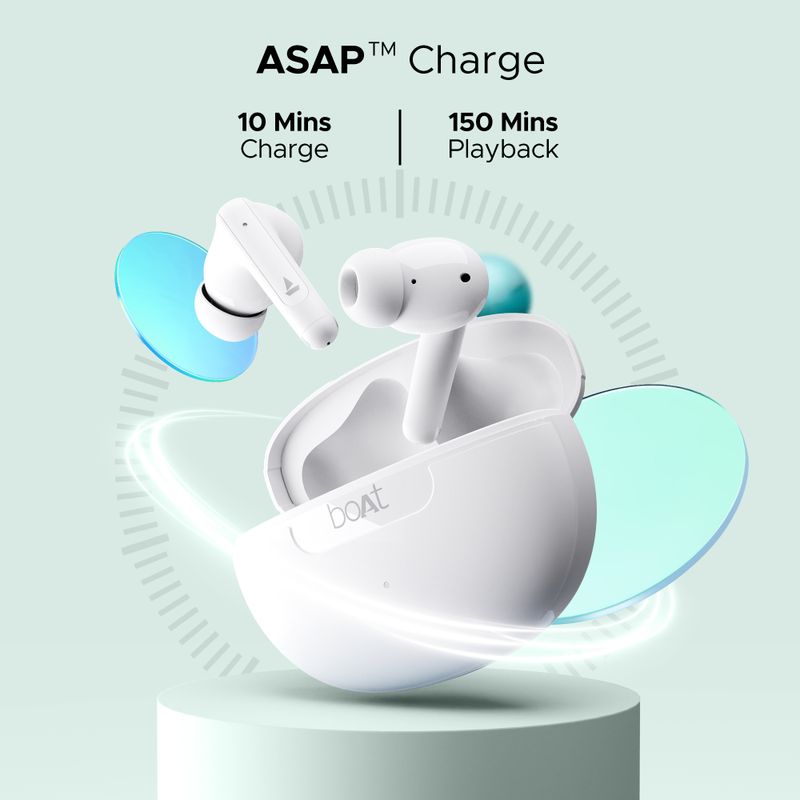 boAt Airdopes 161 ANC True Wireless Earbuds (White) - Image 4