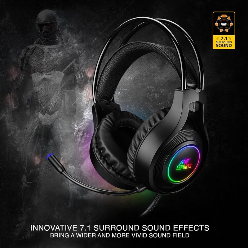 Ant Esports H570 Wired Gaming Headset (Black) - Image 6