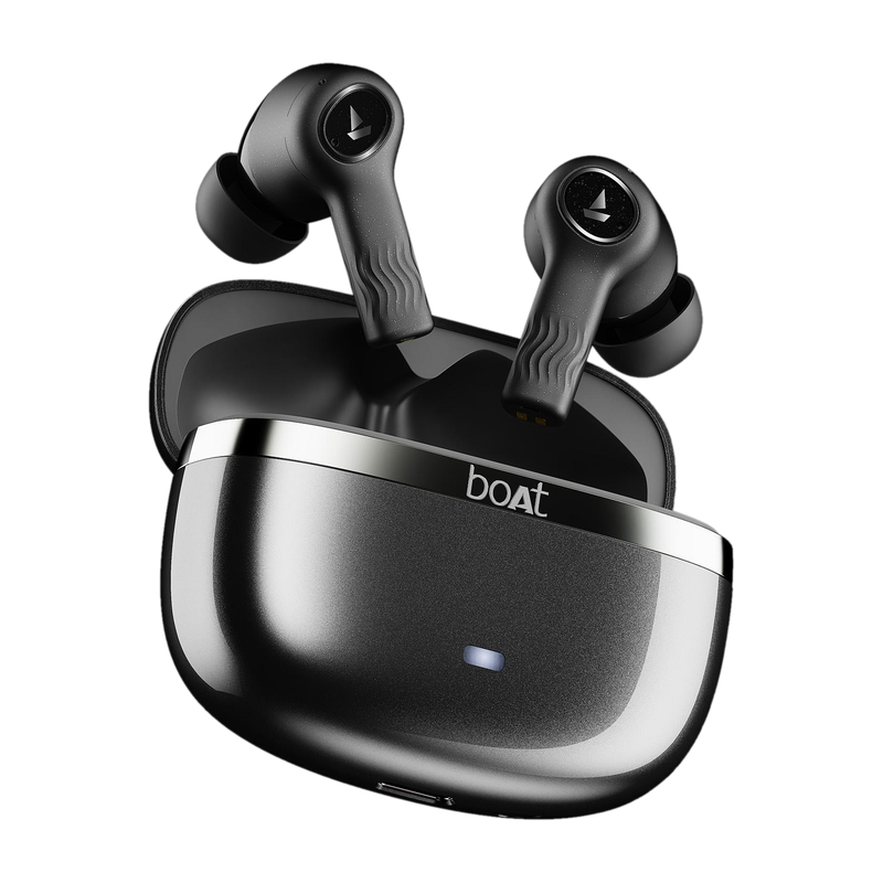 boAt Nirvana Ion ANC Pro w/ Hi-Res Audio with LDAC, ANC, 120H Battery, Multi-Connect Bluetooth Headset (Crystal Black, True Wireless)