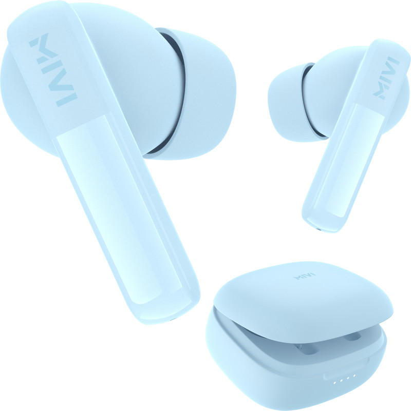 Mivi Duopods K2, 40Hrs PT, HD Call, Fast Charging, 50ms Latency,IPX4, Voice Asst.5.3v Bluetooth Headset Brisk Blue, True Wireless