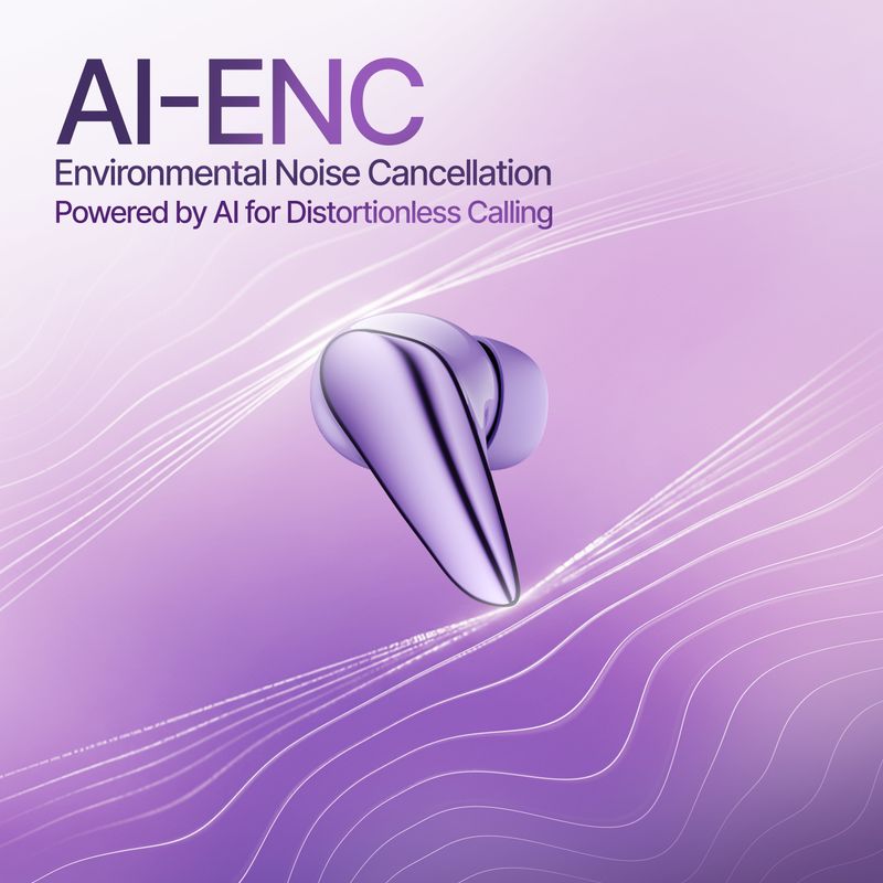 Mivi DuoPods Tune ,70H, 3D Soundstage, AI-ENC, BT v5.3 with AAC earbuds Bluetooth Headset (Iris Lavender, True Wireless) - Image 6