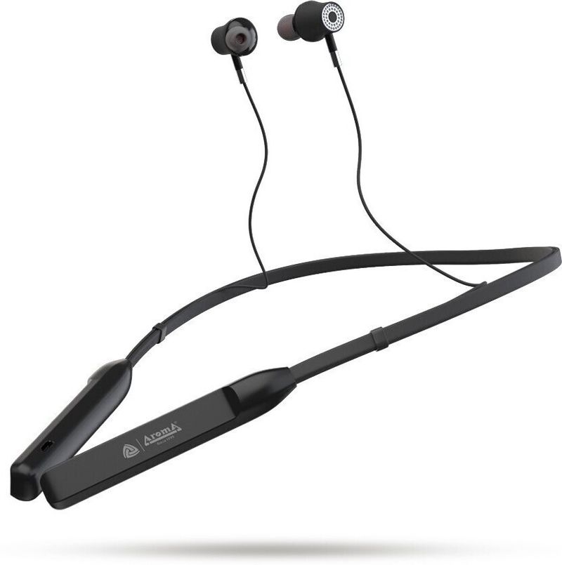 Aroma NB119B Badshah - 40 Hours Playtime Neckband Bluetooth Headset (Black, In the Ear) - Image 6