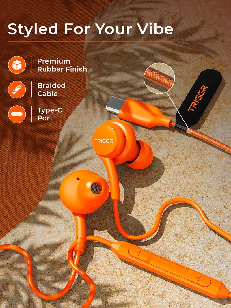 TRIGGR Type-C Wired Earphones 13mm Driver - Image 4