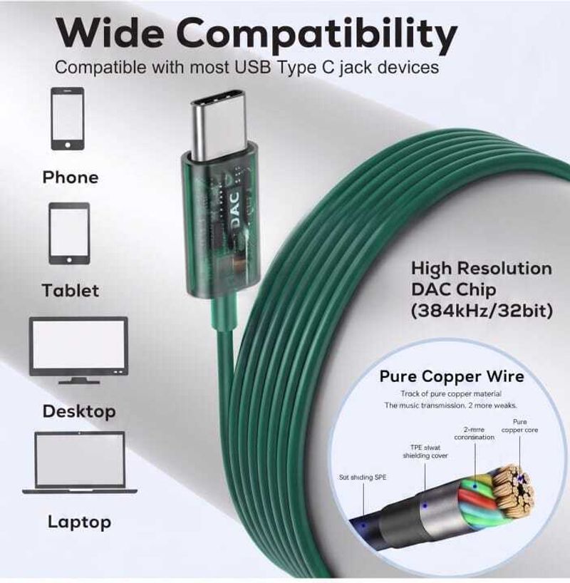 RSTEQ Type-C Earphone|ENC Mic| Premium Earphone| Magnetized Buds pro Phantom03 Wired Gaming Headset (Green, In the Ear) - Image 3