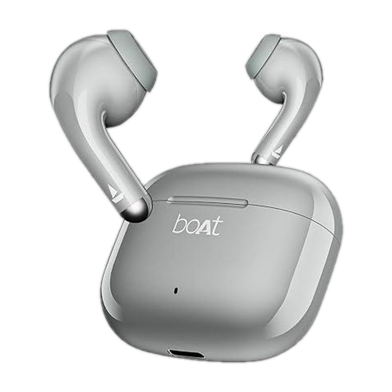 boAt Airdopes 101v2, Flex Fit Tips,13mm Drivers, Stream Ad Free Music via App Support Bluetooth Headset Cloudy Grey, True Wireless