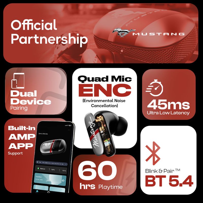 Goboult Mustang Dyno 60Hrs Bluetooth Headset - Image 6