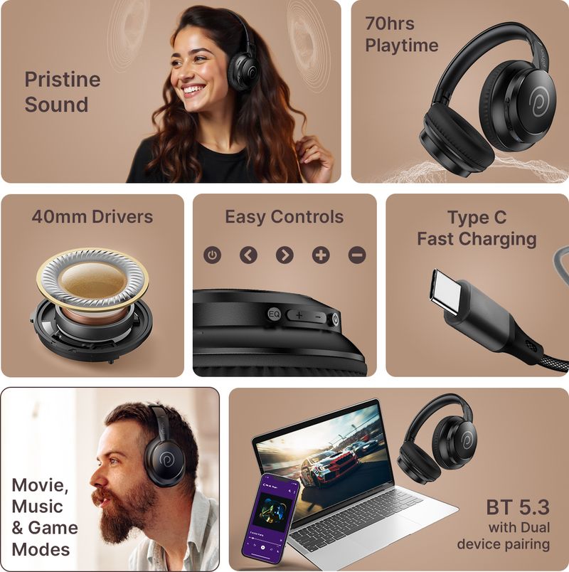PTron Studio Evo Bluetooth Headset - Image 4
