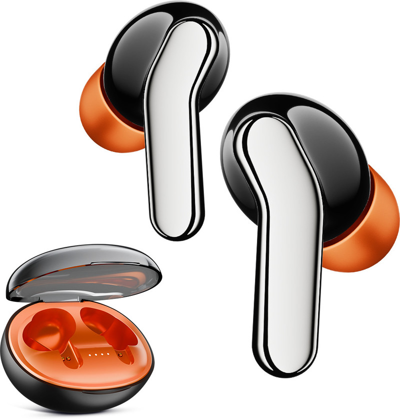 Mivi Duopods I6, 55Hrs PT, HD Call, Fast Charging, 3D Sound, 9EQ Modes App Supp, IPX4 Bluetooth Headset Black, True Wireless