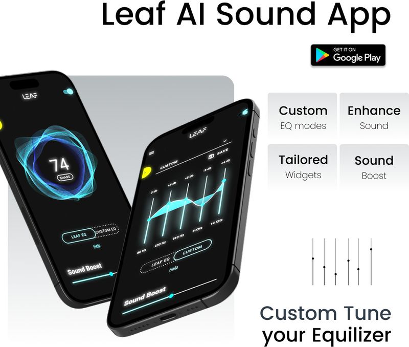 Leaf Bass Bluetooth Headset Aqua Grey - Image 4