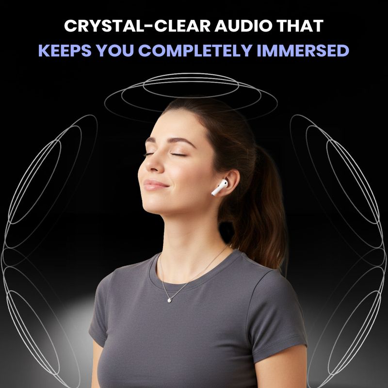 Kratos Star Buds, Wireless earbuds with long playtime, clear calls, voice assistant Bluetooth Headset (White, True Wireless) - Image 5