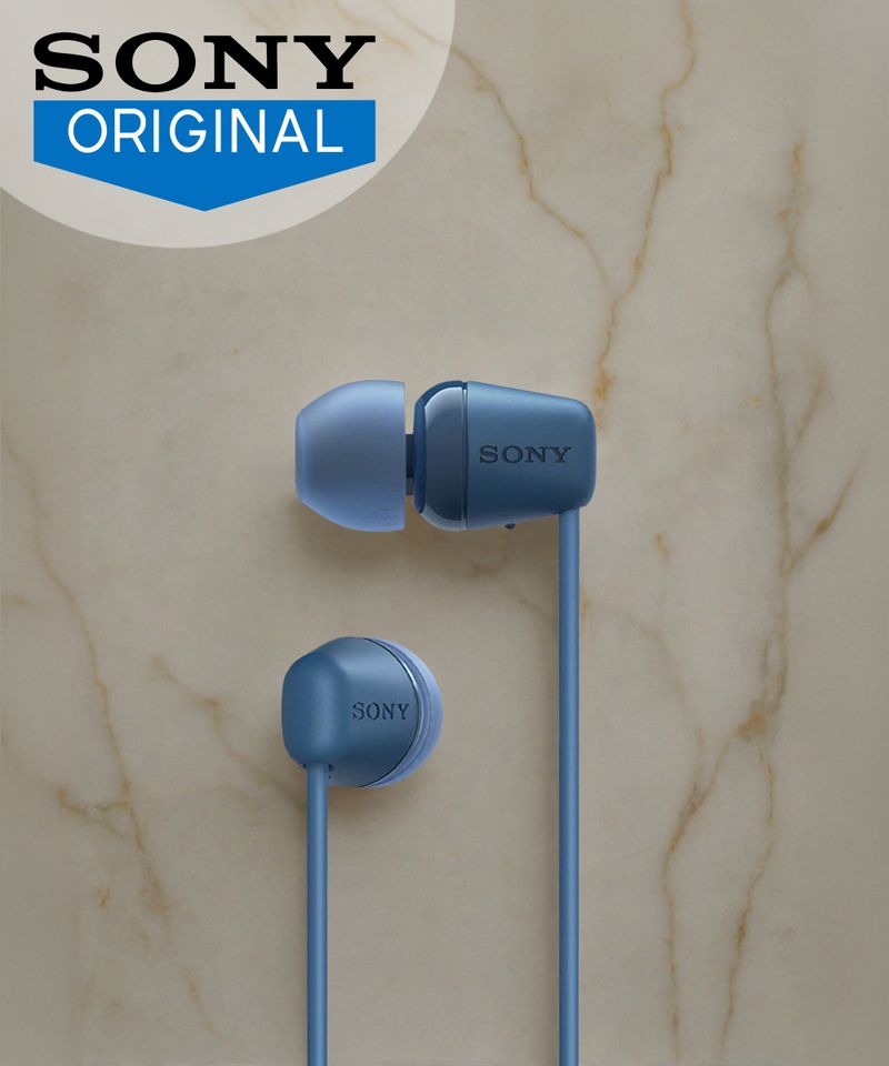 Sony WI-C100 25-Hour Battery Bluetooth Headset Blue - Image 3
