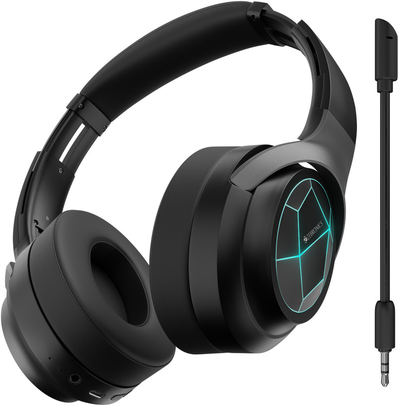 ZEBRONICS Envy 2 (ZEB-WHP 5) Wireless Gaming Over-Ear, 65H Playback, With Detatchable Mic Bluetooth Gaming Headset Black, On the Ear