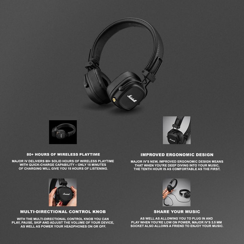 Marshall Major IV Bluetooth Headset - Image 6