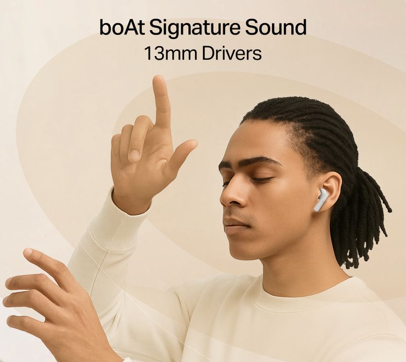 boAt Airdopes Alpha Gen 2, 13mm Drivers,ENx,45H Battery, Stream Ad Free Music via App Bluetooth Headset (Ivory Mist, True Wireless) - Image 6