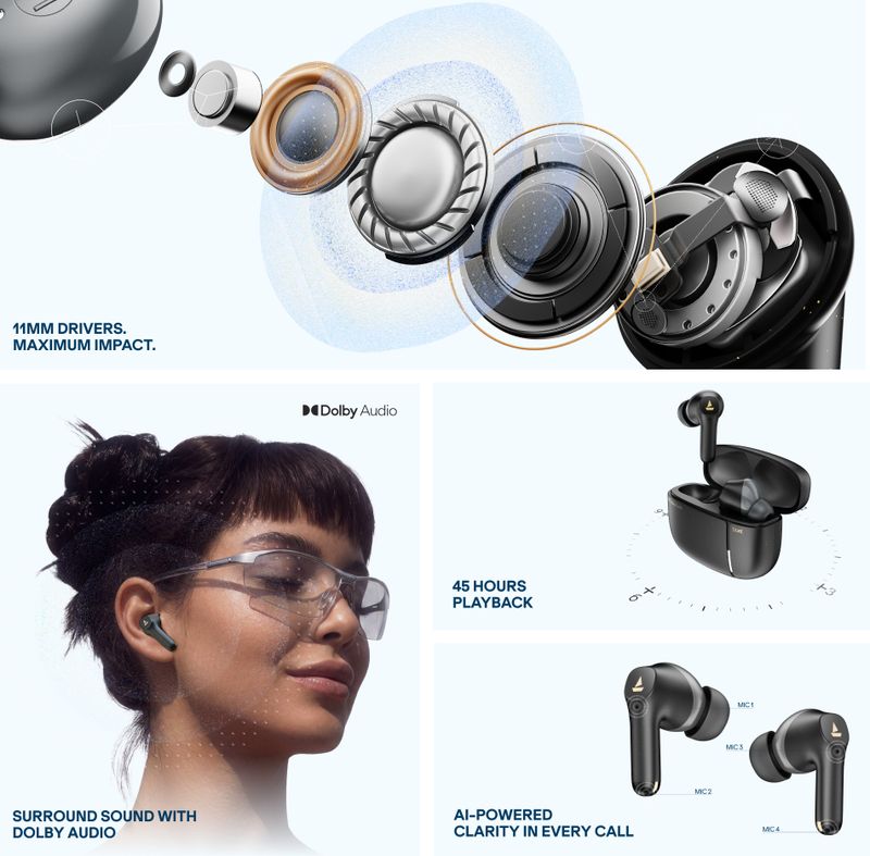 boAt Airdopes Prime 800D Bluetooth Headset - Image 3