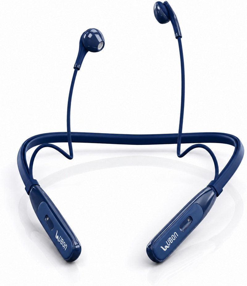 Ubon Bluetooth Neckband CL-115 with 45Hrs of playtime, Fast Charging Bluetooth Headset Blue, In the Ear