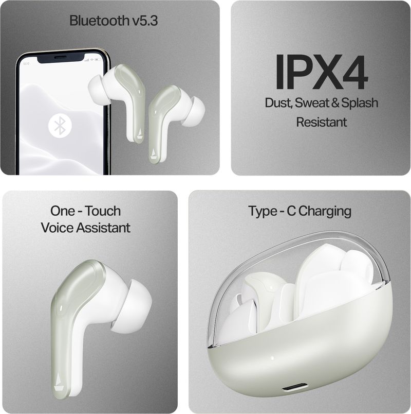 boAt Airdopes Plus 311 TWS Earbuds, 50H Battery, Ash Grey - Image 6