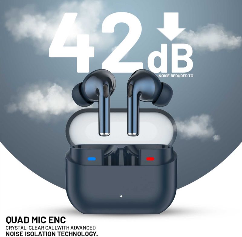 AMS Wireless Earbuds with ENC Noise, 160H Playtime, Blue - Image 6