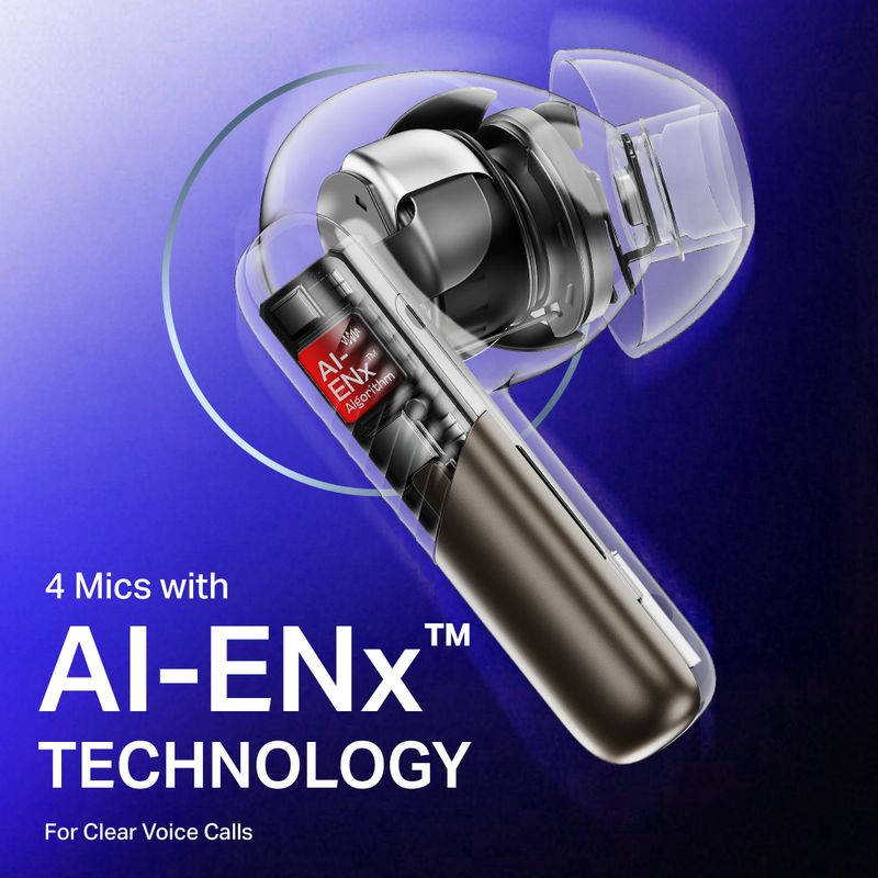 boAt Airdopes Prime 412, AI-ENx Tech, 50 Hour Battery, ASAP Charge,BEAST Mode,BT v5.4 Bluetooth Headset (Midnight Black, True Wireless) - Image 5
