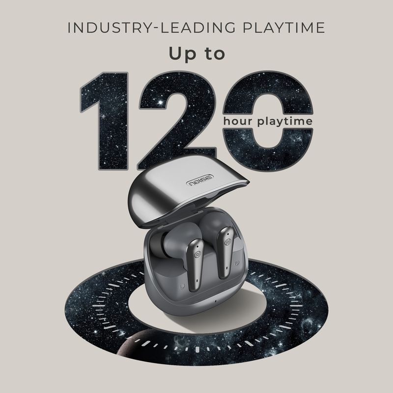 Noise Buds X Prime TWS Earbuds, 120H Playtime, Silver Grey - Image 7