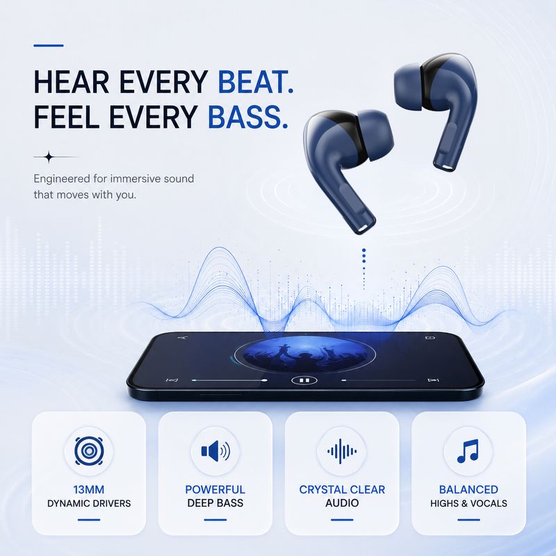 bAot EarBuds with 60Hrs Playtime & Fast Charging - Image 4