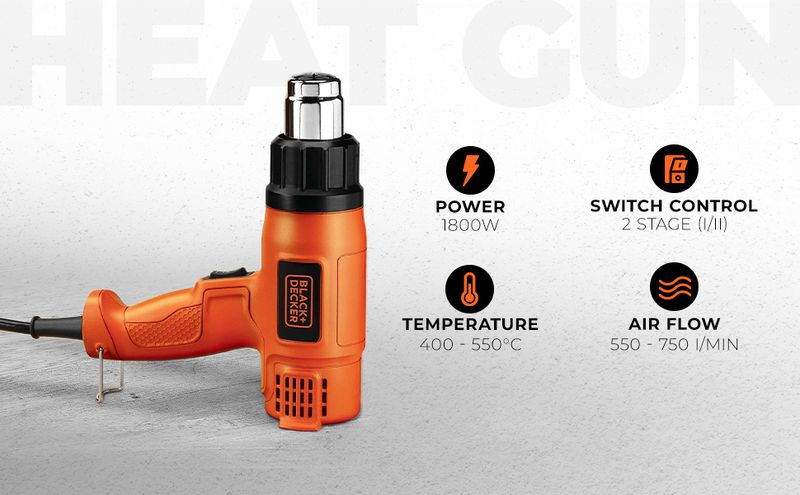 BLACK+DECKER KX1800-B1 1800W Heat Gun - Image 5