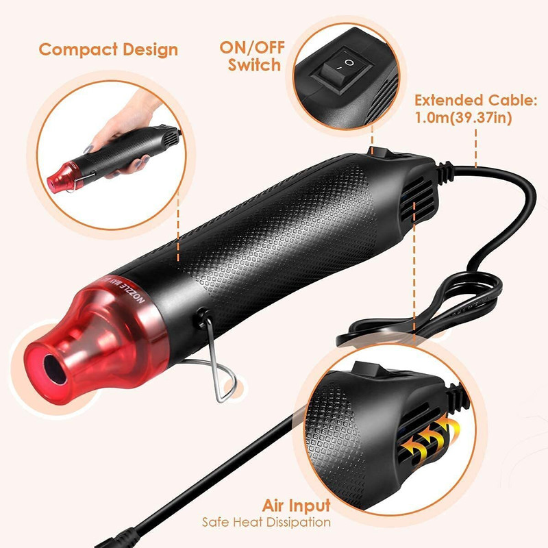 peacora handheld mini tool embossing resin art 305 w heat gun