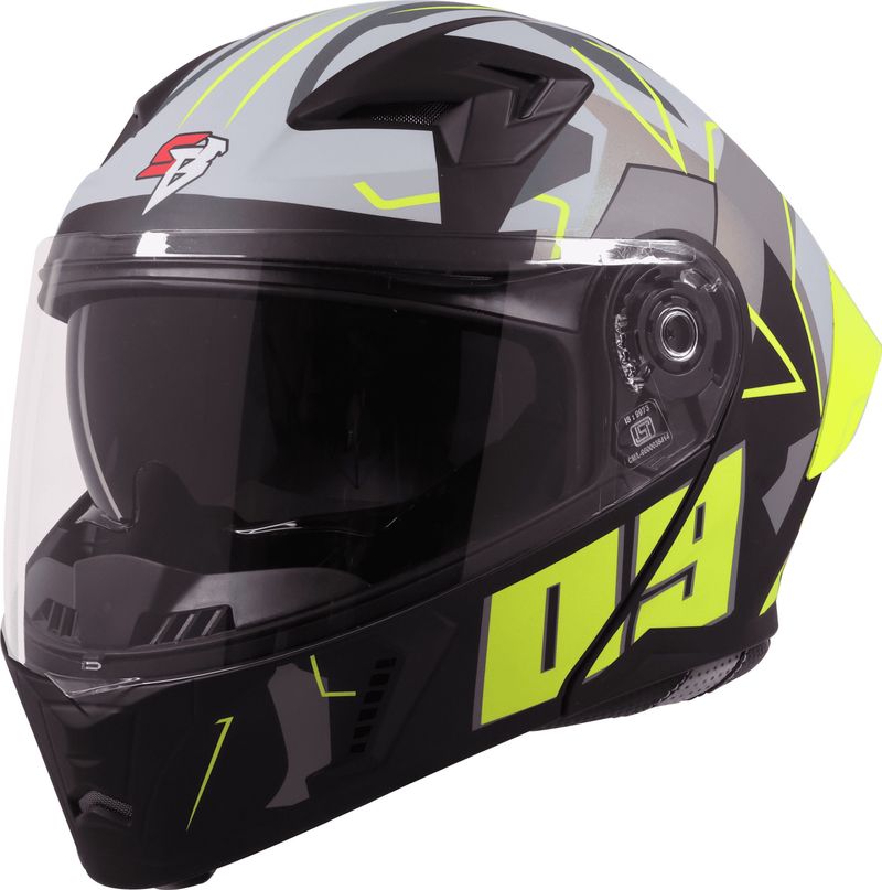 Steelbird Air SBA-20 ISS 09 Glossy Black Neon Large Helmet - Image 6