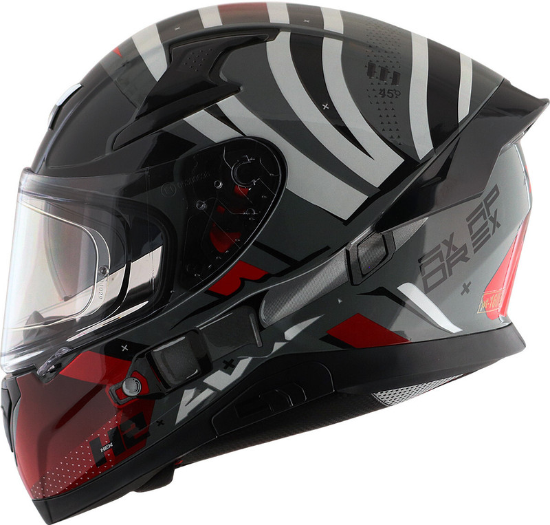 Axor Apex Hex-2 Motorbike Helmet Cool Grey Red