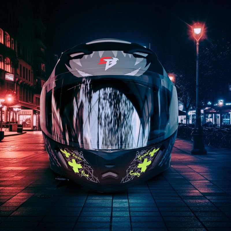 Steelbird SBA-21 Genie Full Face Graphic Helmet - Image 6