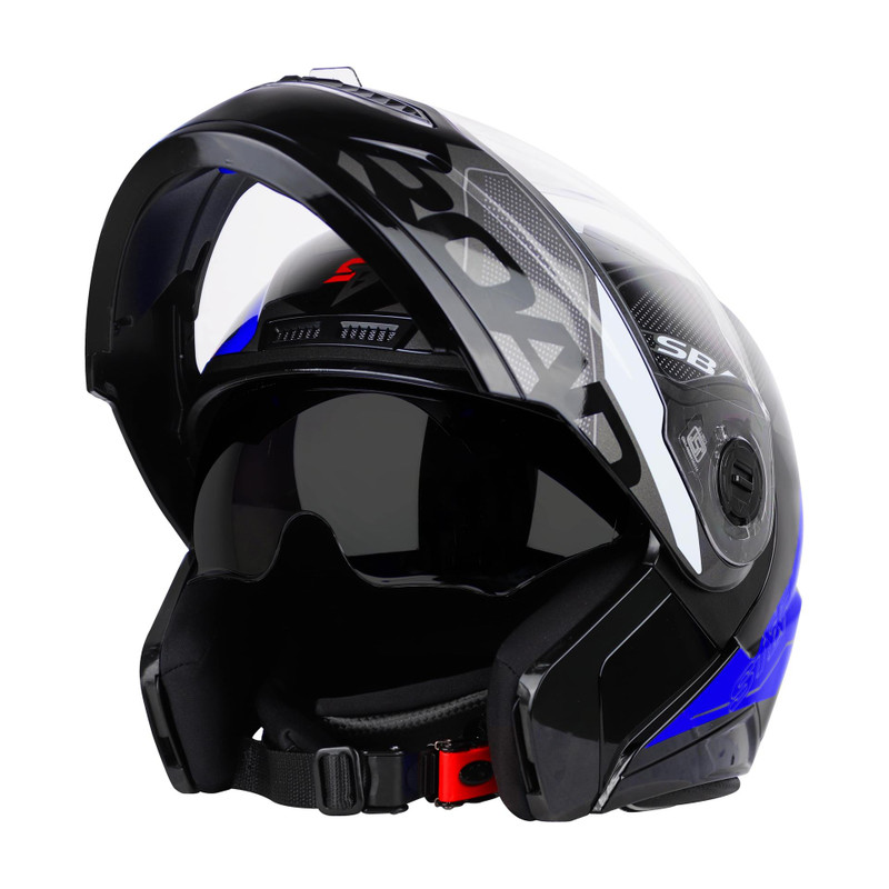 Steelbird SBA-7 ROAD GLOSSY BLACK WITH RED Motorbike Helmet BLACK WITH RED