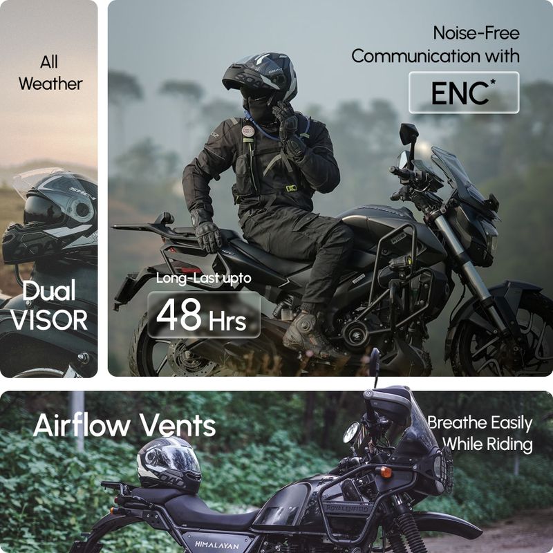 HEADFOX N2 Air 7 Smart Bluetooth Helmet (Matt Grey) - Image 6