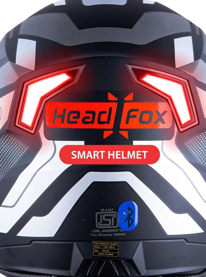 HEADFOX N2 Air 7 Smart Bluetooth Helmet (Matt Grey) - Image 5