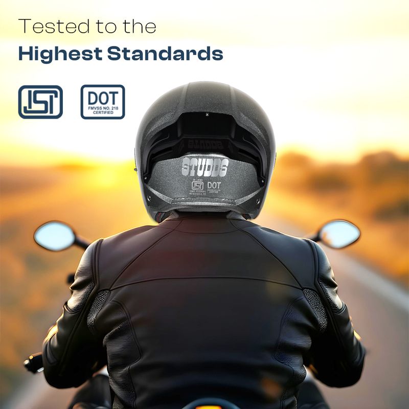 STUDDS Trooper Flip-up Full Face Dual Visor Motorbike Helmet - Image 5