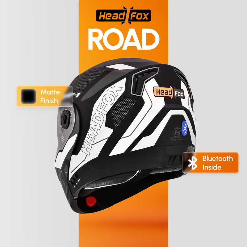 HEADFOX N2 Air 7 Smart Bluetooth Helmet (Matt Grey) - Image 4