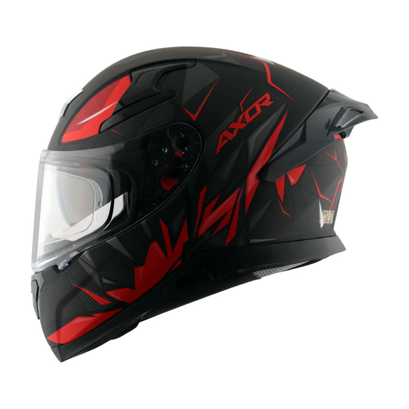 Axor Apex Hunter Motorbike Helmet Dull Black Red