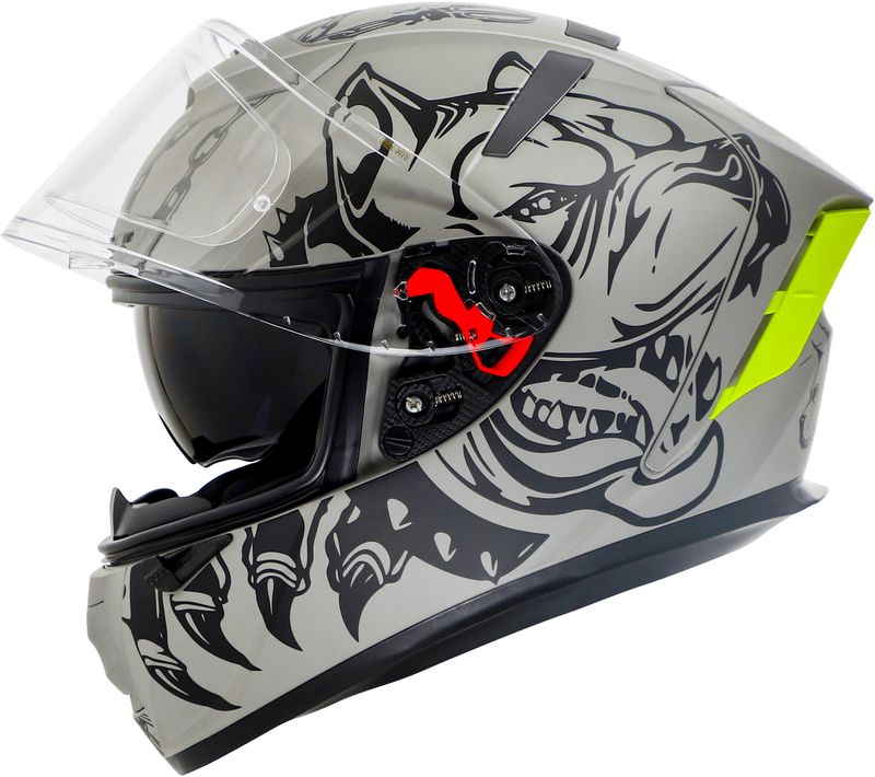 IGNYTE IGN-4 Pitbull Full Face Helmet Glossy Titanium Grey - Image 2