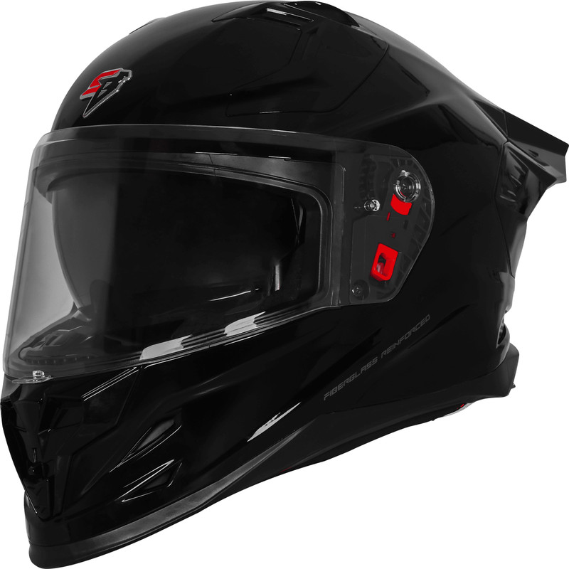 Steelbird Air SBH-61 ISS SXE Glossy Black Full Face TPE EDITION With Extra Visor 600mm Large Motorsports Helmet (Black)